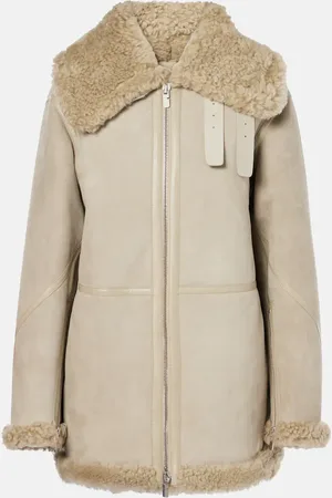 Burberry Giacca in pelle foderata in shearling