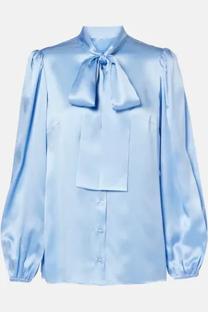 Dolce & Gabbana Blusa in raso di seta con fiocco