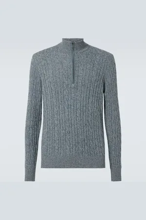 Loro Piana Pullover Treccia in cashmere con zip