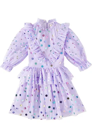 Stella McCartney Abito in tulle a pois con balze