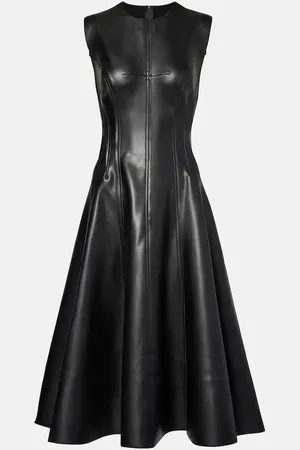 Norma Kamali Abito midi Grace in similpelle