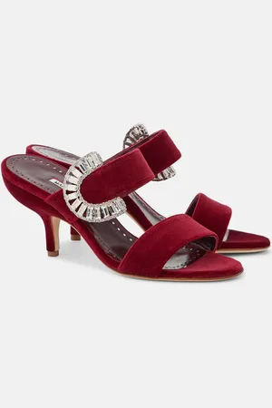 Manolo Blahnik Mules Memonia in velluto con cristalli