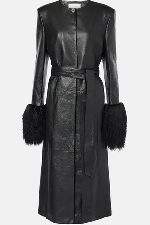 MAGDA BUTRYM Cappotto in pelle con shearling