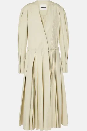Jil Sander Abito midi in popeline di cotone