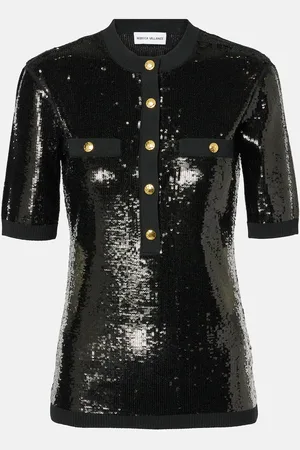 Rebecca Vallance Top Devyn con paillettes