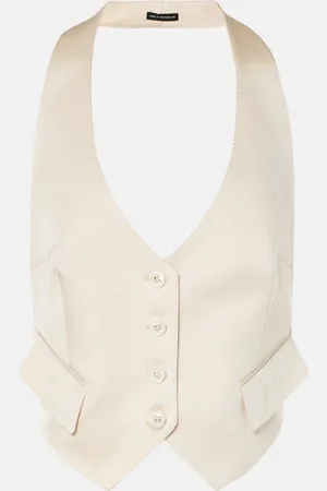 Tom Ford Gilet in twill di seta e lana