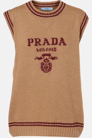Prada Gilet in lana e cashmere con logo