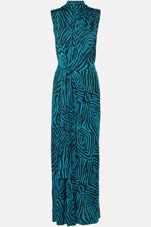 Diane von Furstenberg Abito lungo Geri in jersey con stampa