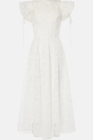 RODARTE Abito midi in pizzo di seta con stampa