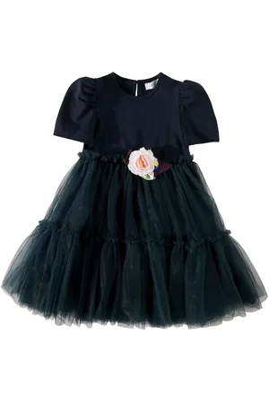 MONNALISA Abito in tulle con applicazione floreale