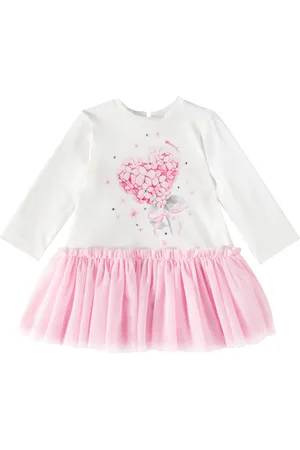 MONNALISA Baby - Abito in misto cotone con tulle