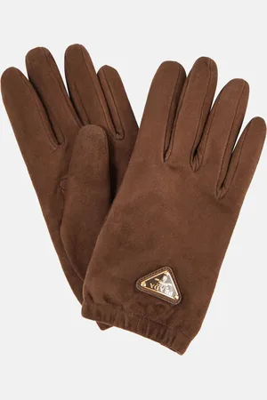 Prada Guanti in suede con logo