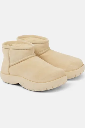 Bottega Veneta Stivaletti Snap Mini in suede con shearling