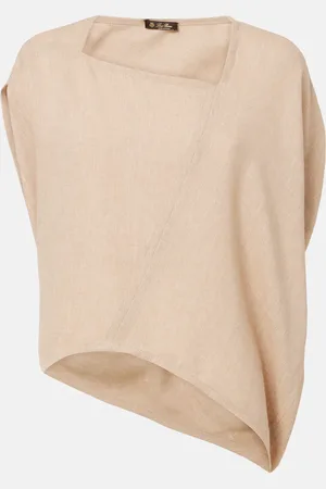 Loro Piana Top asimmetrico Gaia in crêpe di lino