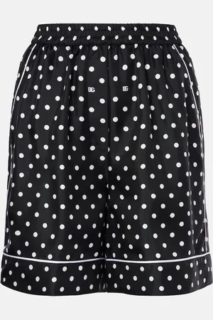 Dolce & Gabbana Shorts in twill di seta a pois