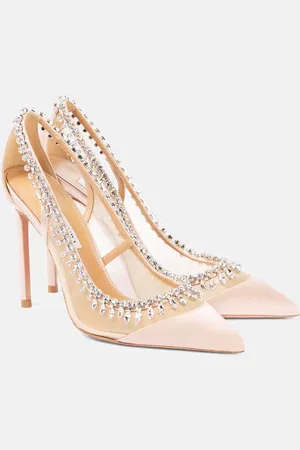 Aquazzura Pumps Crystal Crush 105 in raso e mesh