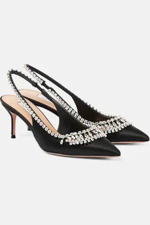 Aquazzura Pumps slingback Crystal Crush in raso