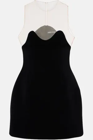 DAVID KOMA Abito corto Wave con tulle