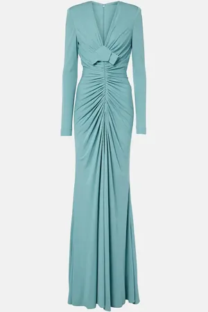 Elie saab Abito lungo in jersey con ruches
