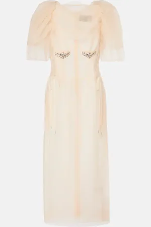 Simone Rocha Abito midi in tulle con ruches