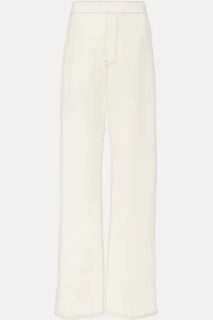 Alaïa Alaïa Pantaloni a gamba larga in misto lana
