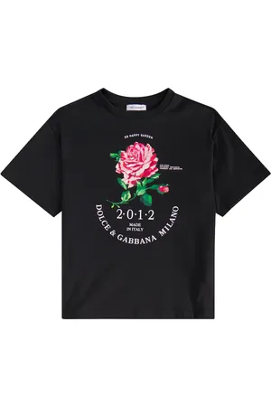 Dolce & Gabbana T-shirt in jersey di cotone con glitter