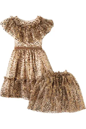 PATACHOU Abito e mantella in tulle con paillettes