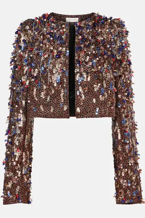 DRIES VAN NOTEN Giacca cropped con lamé