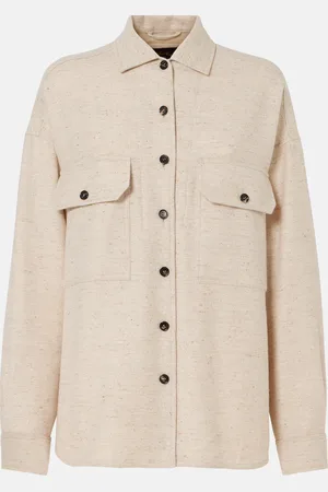 Loro Piana Giacca camicia Jenna in tweed di misto lana