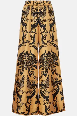 La DoubleJ Pantaloni a palazzo in twill di seta
