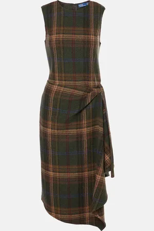 Ralph Lauren Abito midi in misto lana a quadri