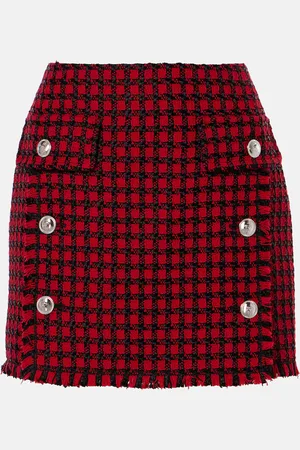VERSACE Minigonna in tweed a quadri