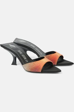 The Attico Mules Bes in raso con cristalli