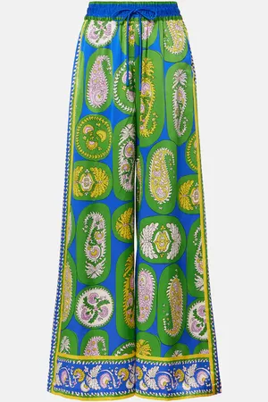 ALÉMAIS Alémais Pantaloni a gamba larga in raso di seta