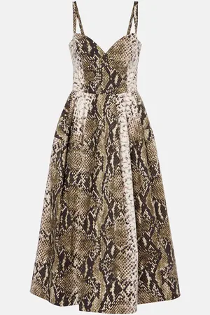 Oscar de la Renta Abito lungo in popeline di misto cotone