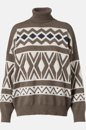 Brunello Cucinelli Pullover in jacquard di cashmere e seta