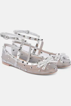 VALENTINO GARAVANI Ballerine Rockstud in mesh