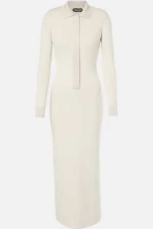 Tom Ford Abito lungo in misto lana e seta