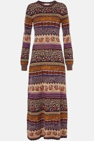 ULLA JOHNSON Abito lungo Paloma in jacquard