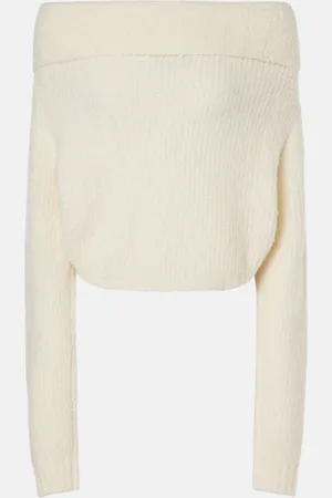 CHRISTOPHER ESBER Pullover in bouclé con scollo bardot
