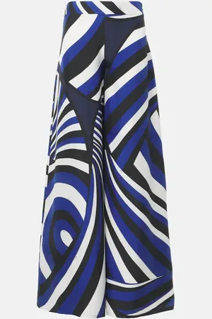 Puccini Pantaloni a gamba larga Iride in twill di seta