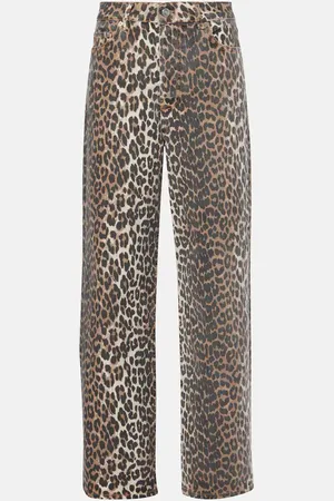 Ganni Jeans regular Izey con stampa leopardata
