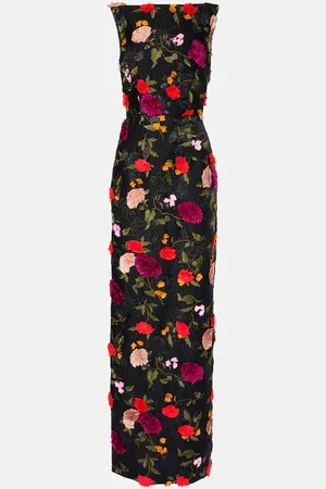 Erdem Abito lungo in jacquard con ricamo