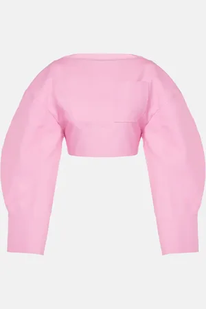 Jacquemus Top cropped Casaco in lana e seta