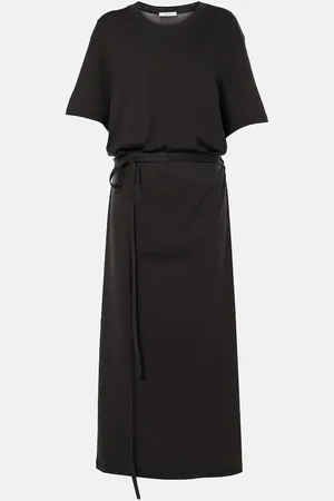 LEMAIRE Abito midi in jersey di cotone