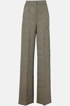 Max Mara Pantaloni regular Cognac in misto lana
