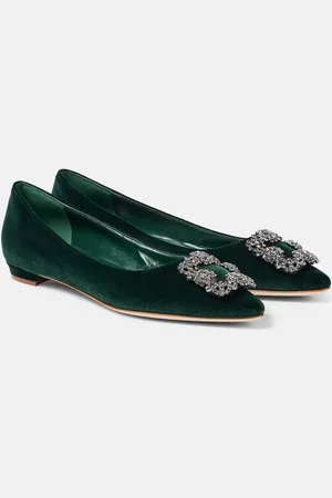 Manolo Blahnik Ballerine Hangisi in velluto