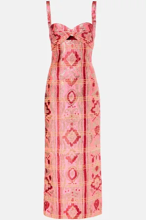 JOHANNA ORTIZ Abito midi in jaquard lamé