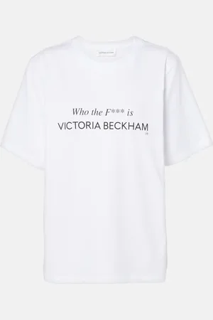 Victoria Beckham T-shirt in jersey di cotone con scritta