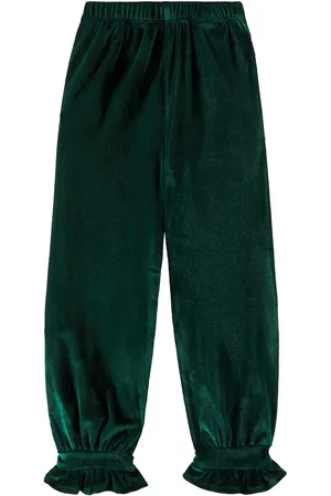 Molo Pantaloni Agnete in velluto con volant